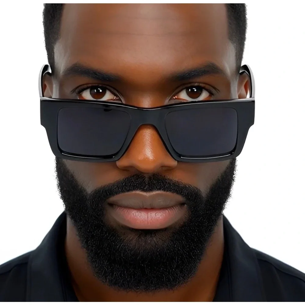 MEN CLASSY THICK BOLD SQUARE SUNGLASSES SPORT‎ CASUAL RETRO DESIGNER FASHION NEW